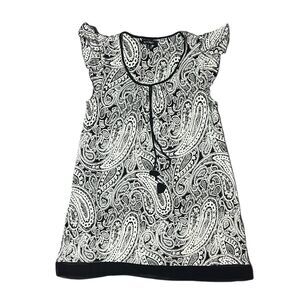 Ellen Tracy Women’s Sleeveless Dress Black and White Paisley Dress Size M